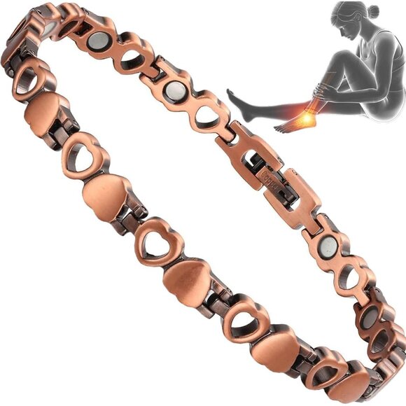 Adjustable Copper Ankle Bracelet - 99.99% Pure with Magnetic Therapy Benefits - Picture 1 of 7